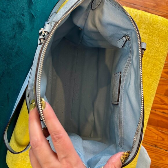 COACH Prairie Satchel - Pale Blue Pebbled Leather - Picture 4 of 6